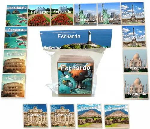 Jogo da Memoria- mdf 16 Pças-viagens