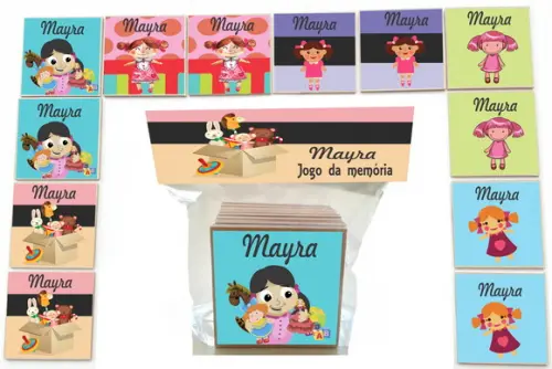 Jogo da Memoria-12 Pças- Mdf-boneca
