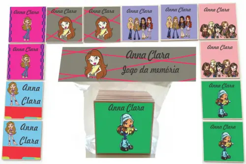 Jogo da Memoria-12 Pças- Mdf-bratz