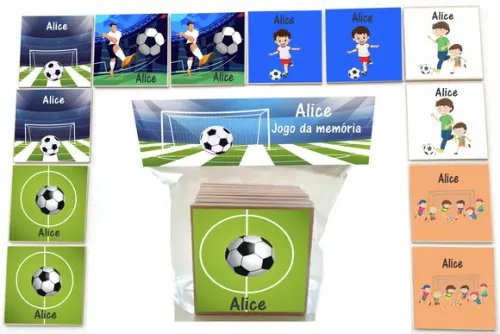 Jogo da Memoria-12 Pças- Mdf-futebol