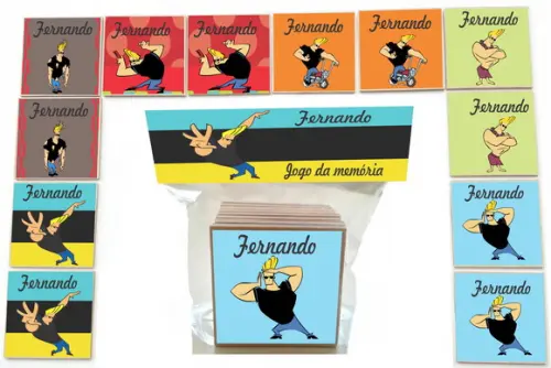 Jogo da Memoria-12 Pças- Mdf-johnny Bravo