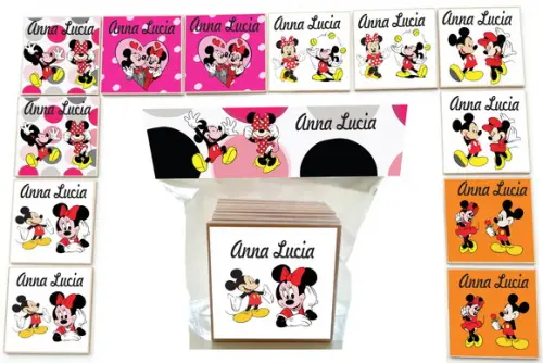 Jogo da Memoria-12 Pças- Mdf-mickey e Minnie