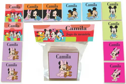 Jogo da Memoria-12 Pças- Mdf-mickey Baby