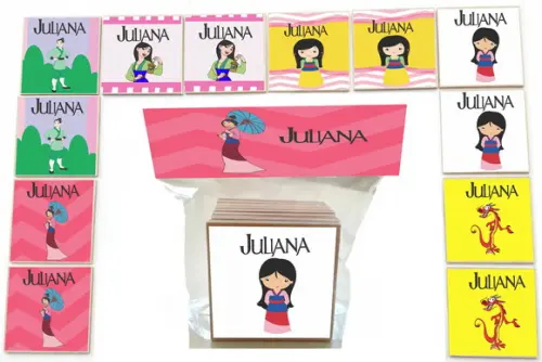 Jogo da Memoria-12 Pças- Mdf-mulan