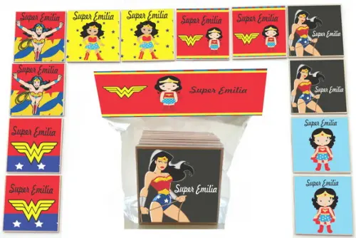 Jogo da Memoria-12 Pças- Mdf-mulher Maravilha