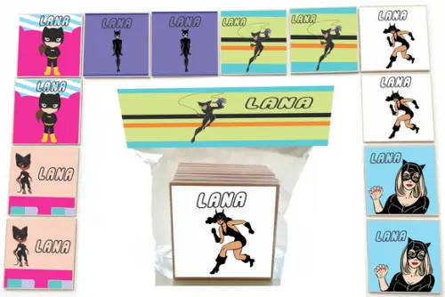 Jogo da Memoria-12 Pças- Mdf-mulher Gato