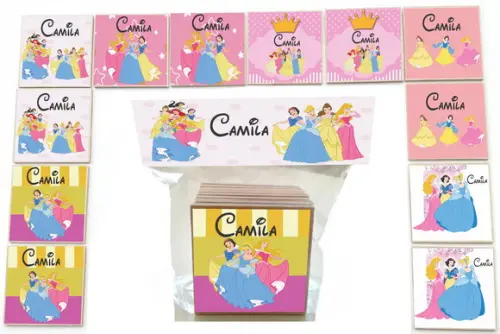 Jogo da Memoria-12 Pças- Mdf-princesas