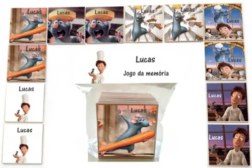 Jogo da Memoria-12 Pças- Mdf-ratatouille