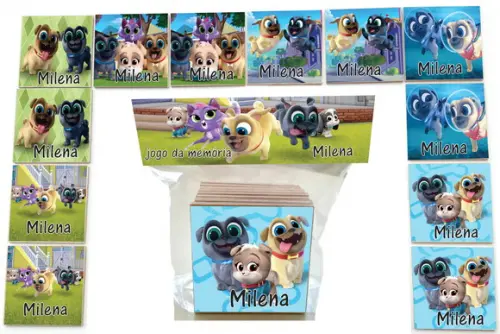 Jogo da Memoria-12 Pças- Mdf-puppy Dogs Pals