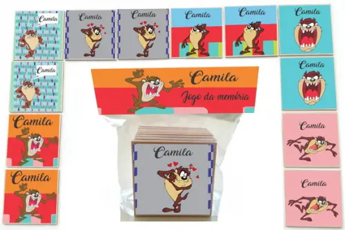 Jogo da Memoria-12 Pças- Mdf-taz Mania