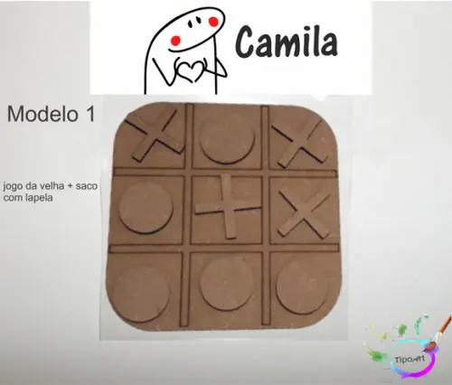 Jogo da Velha-cortado a Laser,sem Pintura-saco e Lapela
