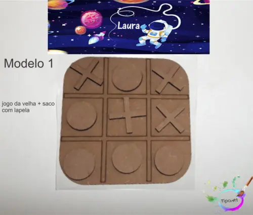 Jogo da Velha-cortado a Laser,sem Pintura-saco e Lapela