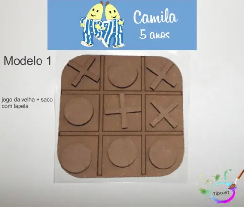 Jogo da Velha-cortado a Laser,sem Pintura-saco e Lapela