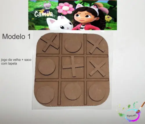 Jogo da Velha-cortado a Laser,sem Pintura-saco e Lapela