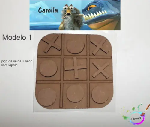Jogo da Velha-cortado a Laser,sem Pintura-saco e Lapela