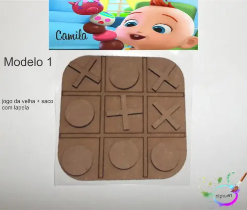 Jogo da Velha-cortado a Laser,sem Pintura-saco e Lapela