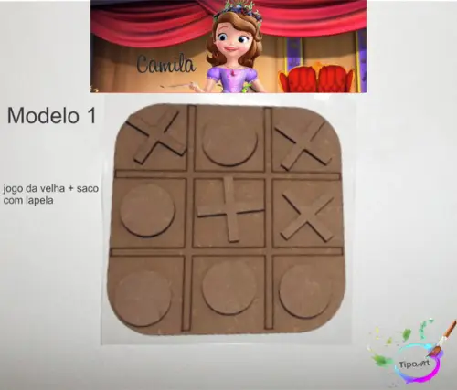 Jogo da Velha-cortado a Laser,sem Pintura-saco e Lapela