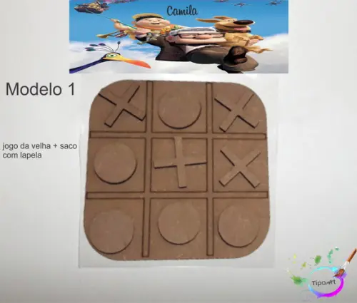 Jogo da Velha-cortado a Laser,sem Pintura-saco e Lapela