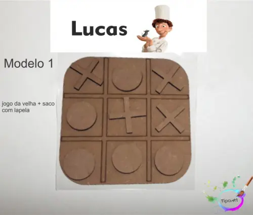 Jogo da Velha-cortado a Laser,sem Pintura-saco e Lapela