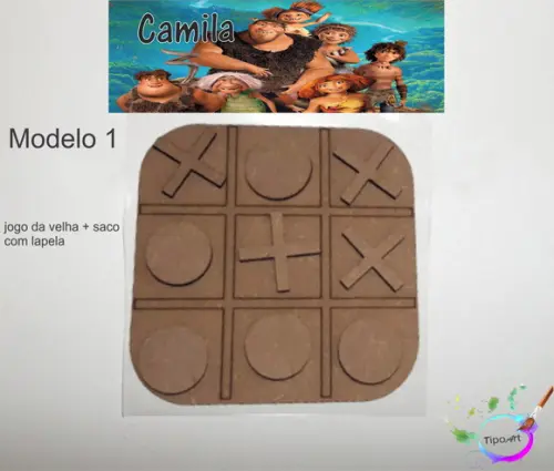 Jogo da Velha-cortado a Laser,sem Pintura-saco e Lapela