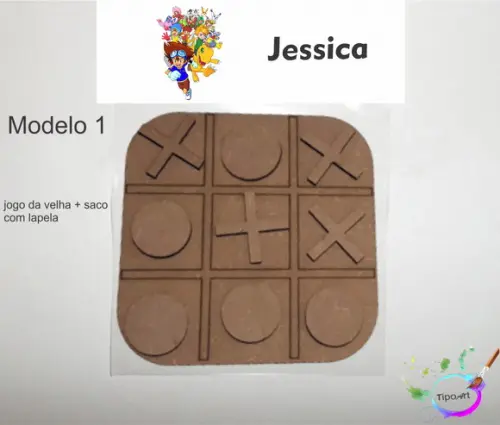Jogo da Velha-cortado a Laser,sem Pintura-saco e Lapela