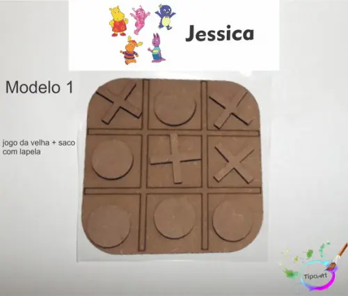 Jogo da Velha-cortado a Laser,sem Pintura-saco e Lapela