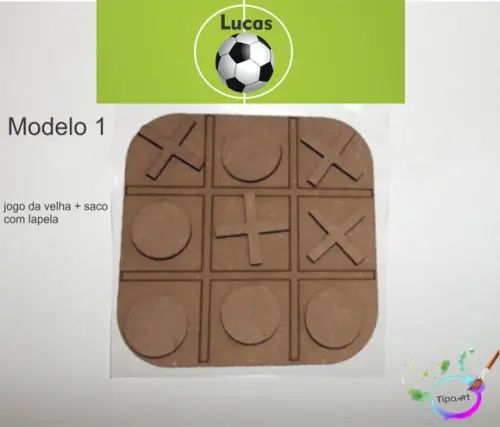Jogo da Velha-cortado a Laser,sem Pintura-saco e Lapela