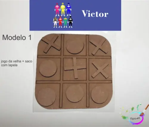 Jogo da Velha-cortado a Laser,sem Pintura-saco e Lapela