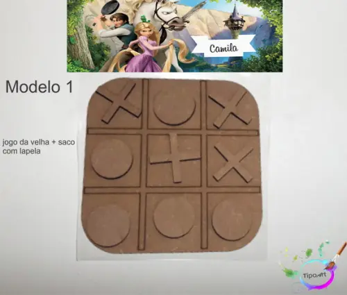 Jogo da Velha-cortado a Laser,sem Pintura-saco e Lapela