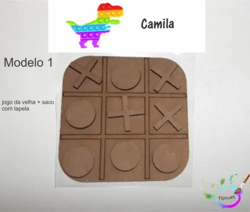 Jogo da Velha-cortado a Laser,sem Pintura-saco e Lapela
