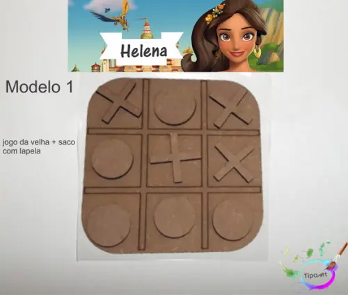 Jogo da Velha-cortado a Laser,sem Pintura-saco e Lapela
