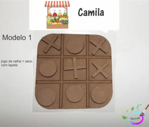 Jogo da Velha-cortado a Laser,sem Pintura-saco e Lapela