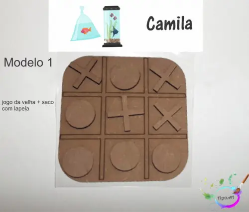 Jogo da Velha-cortado a Laser,sem Pintura-saco e Lapela