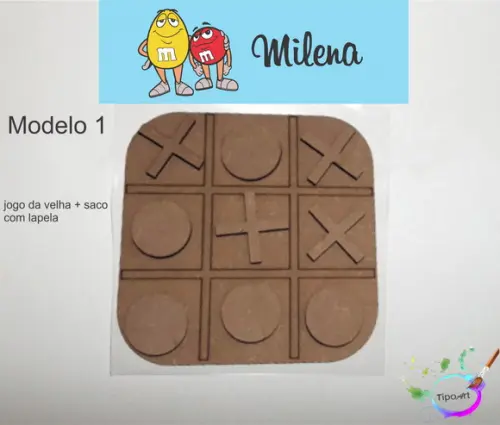 Jogo da Velha-cortado a Laser,sem Pintura-saco e Lapela
