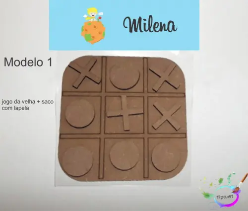 Jogo da Velha-cortado a Laser,sem Pintura-saco e Lapela