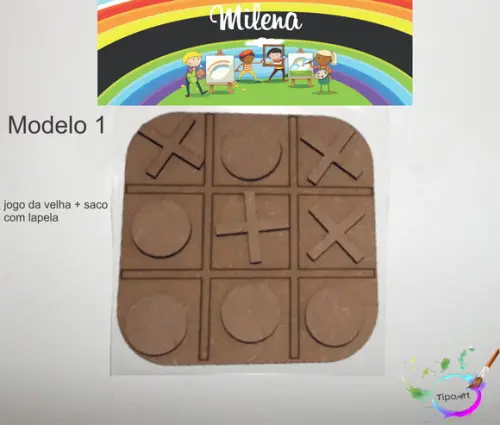 Jogo da Velha-cortado a Laser,sem Pintura-saco e Lapela