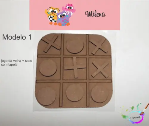 Jogo da Velha-cortado a Laser,sem Pintura-saco e Lapela