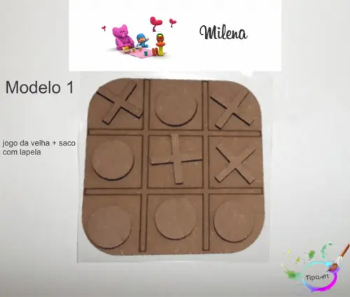 Jogo da Velha-cortado a Laser,sem Pintura-saco e Lapela