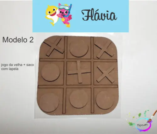 Jogo da Velha-cortado a Laser,sem Pintura-saco e Lapela