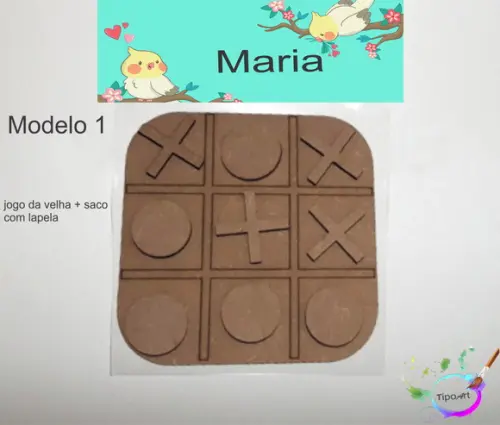 Jogo da Velha-cortado a Laser,sem Pintura-saco e Lapela