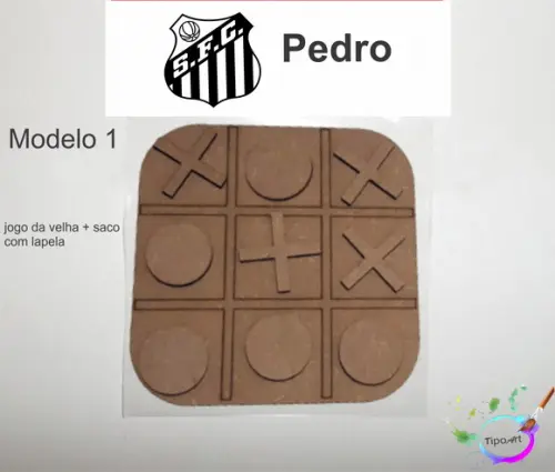 Jogo da Velha-cortado a Laser,sem Pintura-saco e Lapela