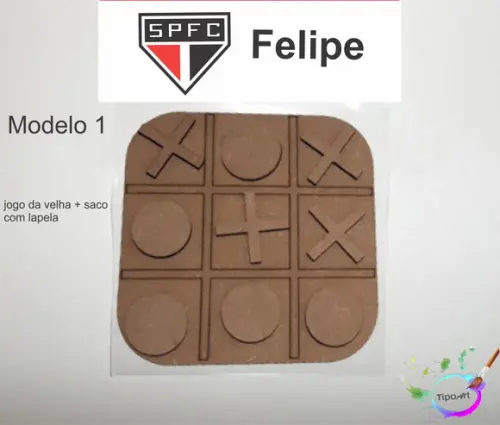 Jogo da Velha-cortado a Laser,sem Pintura-saco e Lapela