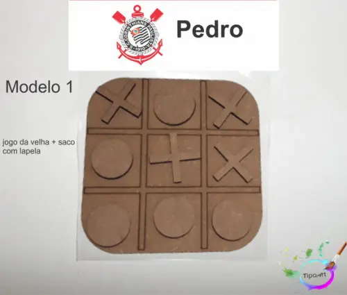 Jogo da Velha-cortado a Laser,sem Pintura-saco e Lapela