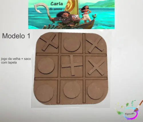 Jogo da Velha-cortado a Laser,sem Pintura-saco e Lapela