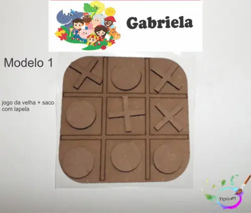 Jogo da Velha-cortado a Laser,sem Pintura-saco e Lapela
