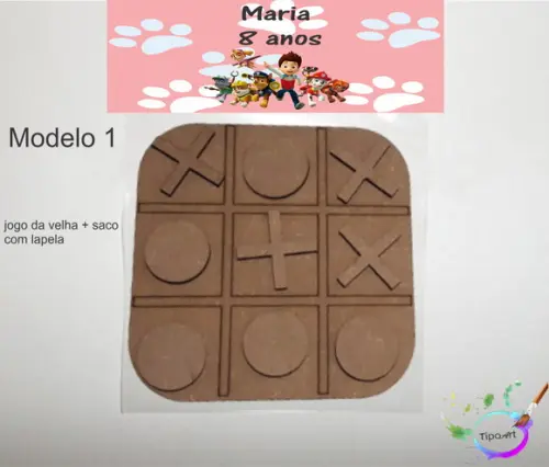 Jogo da Velha-cortado a Laser,sem Pintura-saco e Lapela