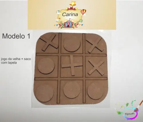 Jogo da Velha-cortado a Laser,sem Pintura-saco e Lapela