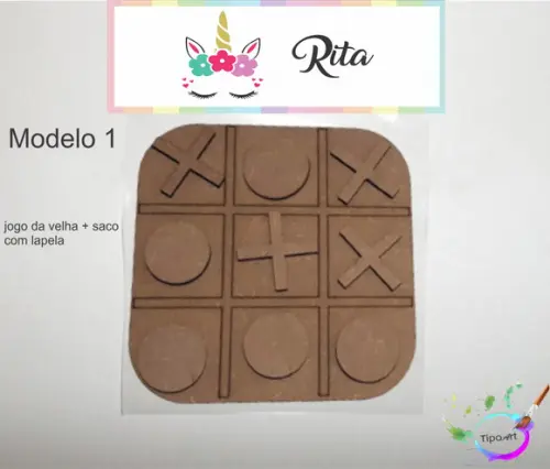 Jogo da Velha-cortado a Laser,sem Pintura-saco e Lapela
