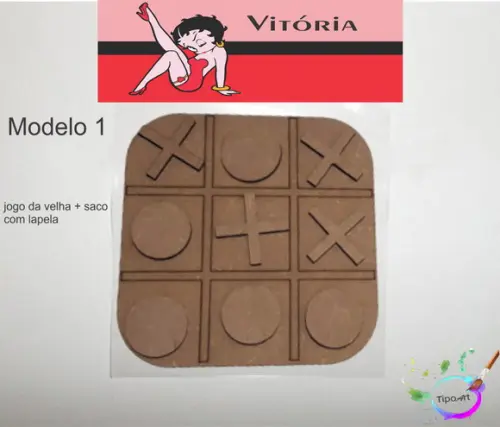 Jogo da Velha-cortado a Laser,sem Pintura-saco e Lapela