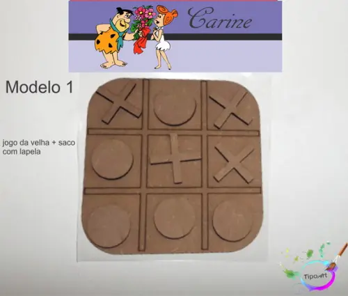 Jogo da Velha-cortado a Laser,sem Pintura-saco e Lapela